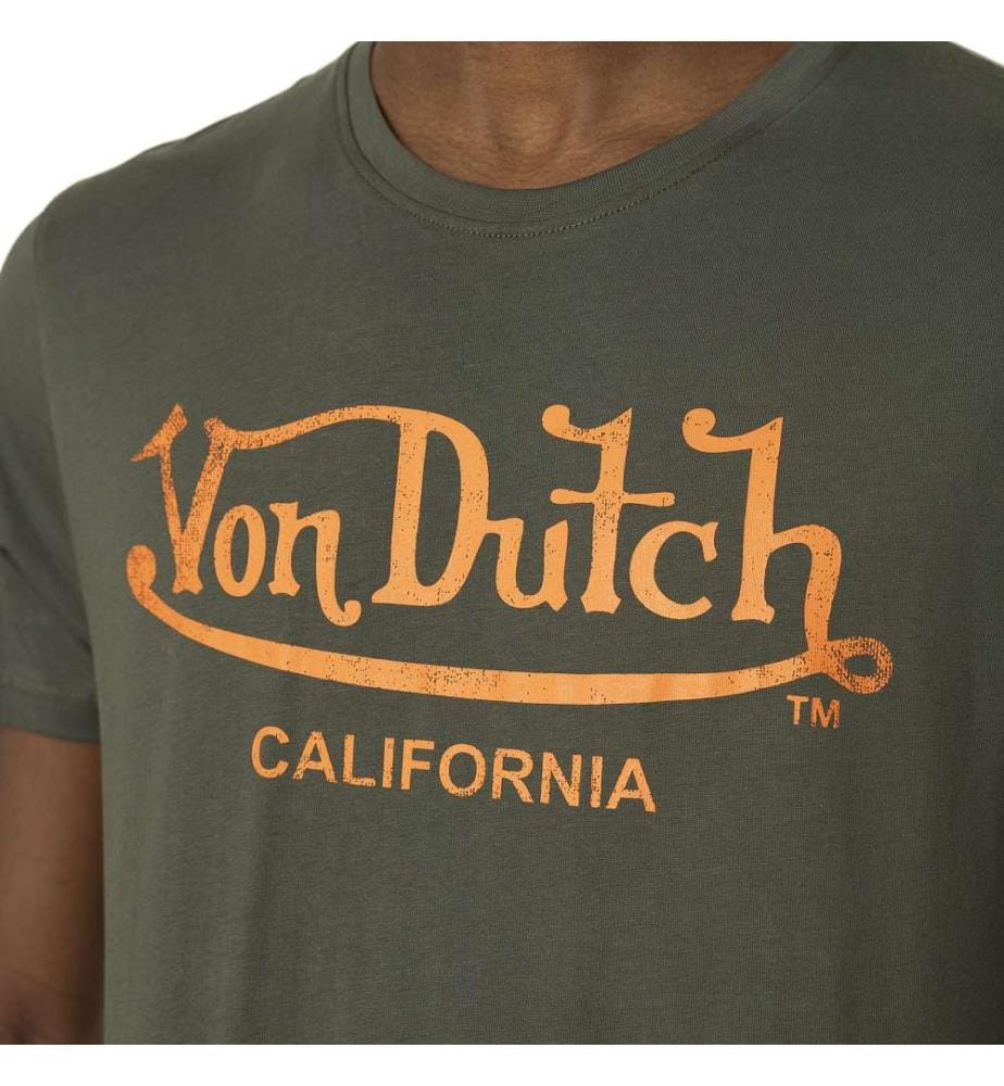 T-Shirt – Khaki-Grün / Orange