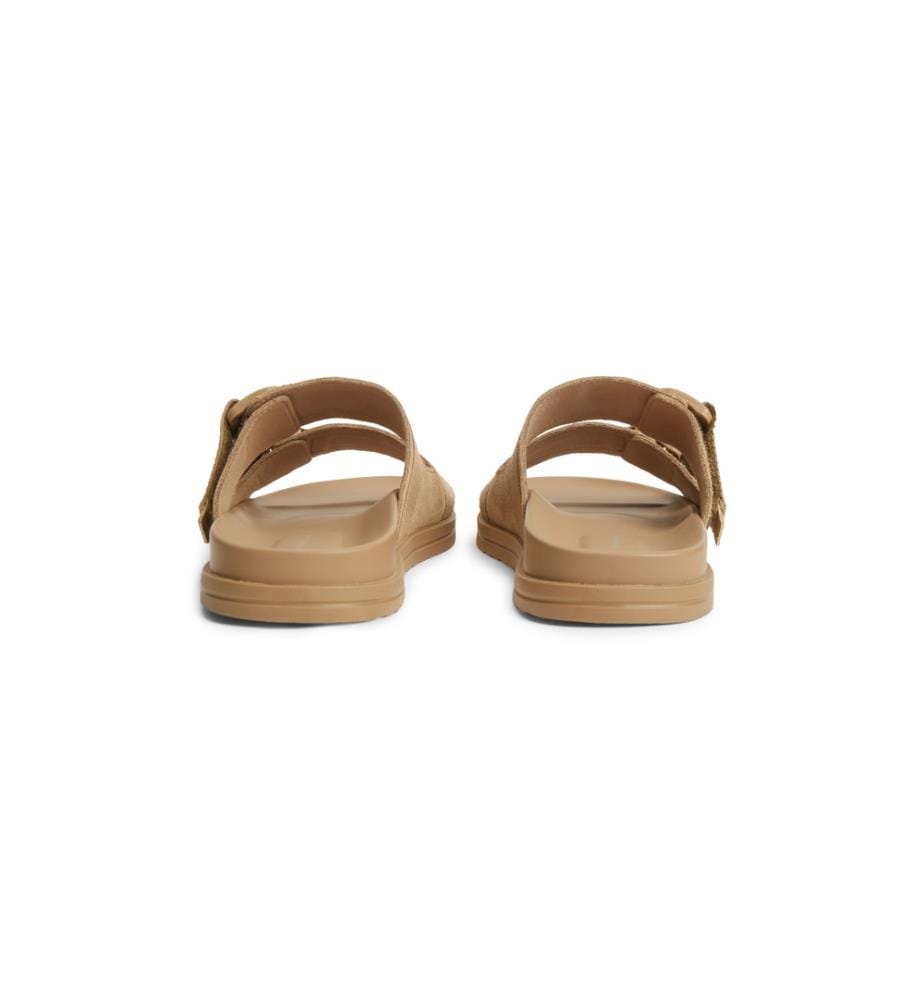 Suede sandals with a canvas strap and buckle - Navy Blue","detected_source_language":"FR