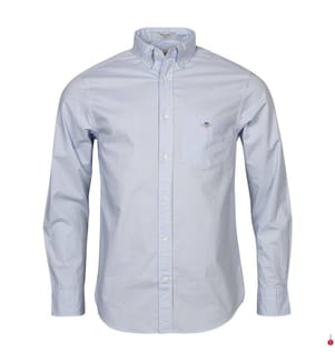 Poplin Regular Fit Hemd - Hellblau