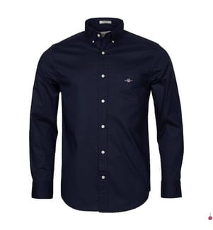 Poplin Regular Fit Hemd - Marine