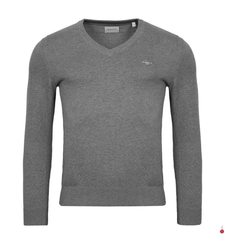 V-Ausschnitt Pullover Classic Cotton - Grau