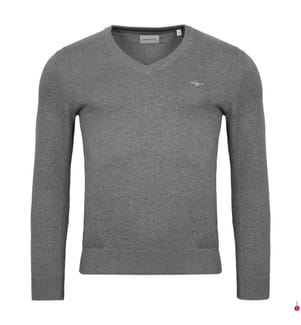 V-Ausschnitt Pullover Classic Cotton - Grau