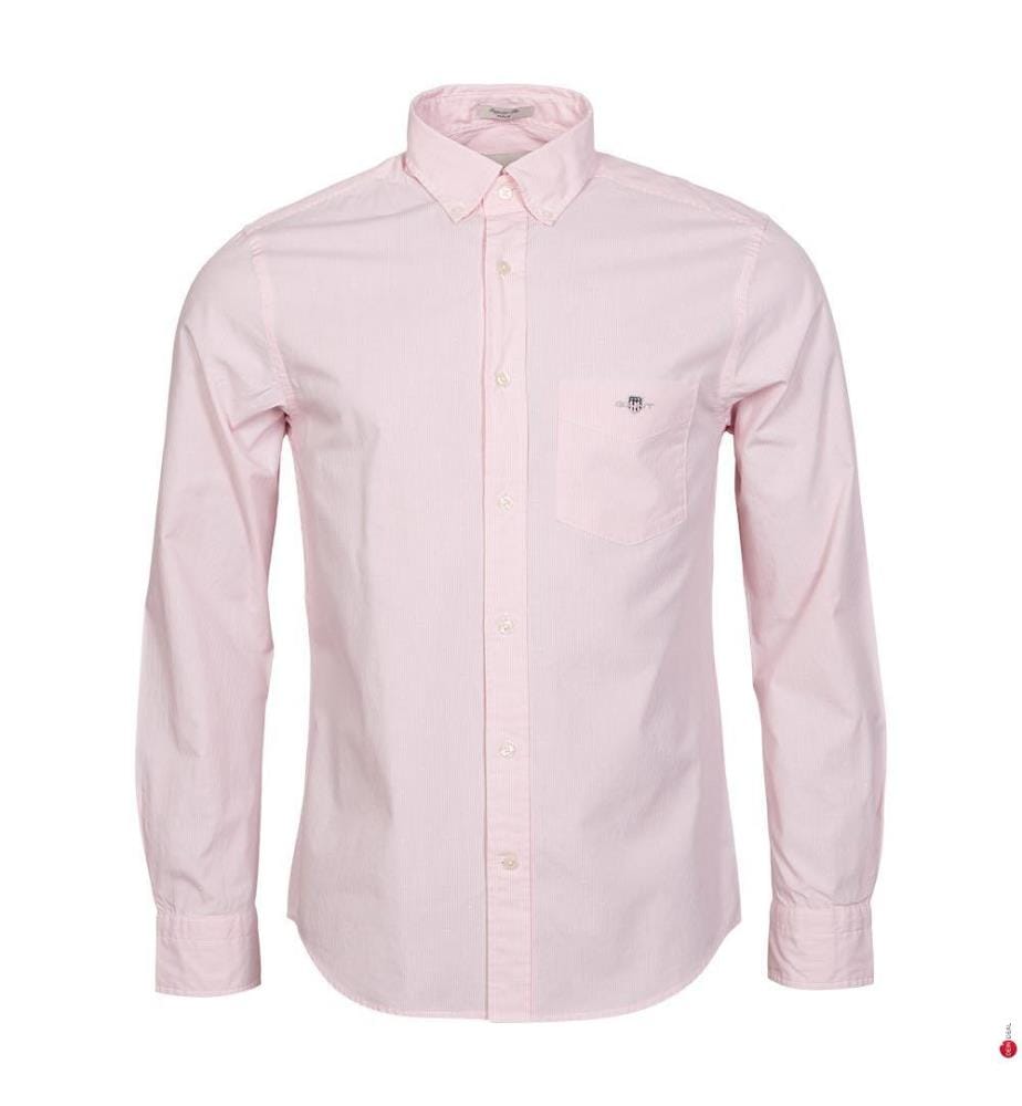 Hemd Regular Fit Dobby Dot Stripe - Geranium Pink