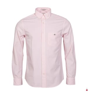 Hemd Regular Fit Dobby Dot Stripe - Geranium Pink