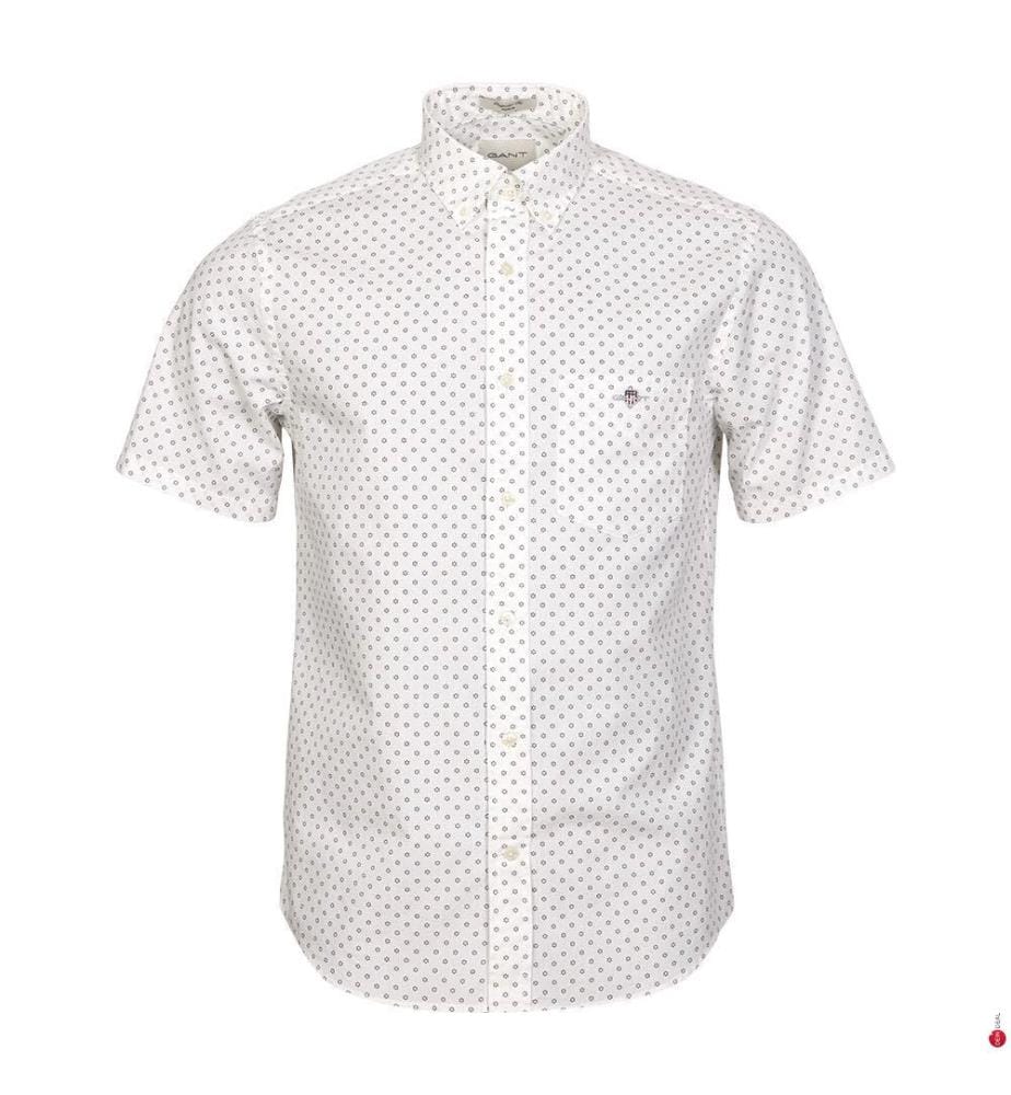 Hemd Regular Fit Micro Print - Eggshell