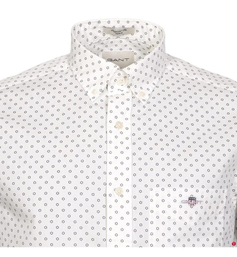 Hemd Regular Fit Micro Print - Eggshell