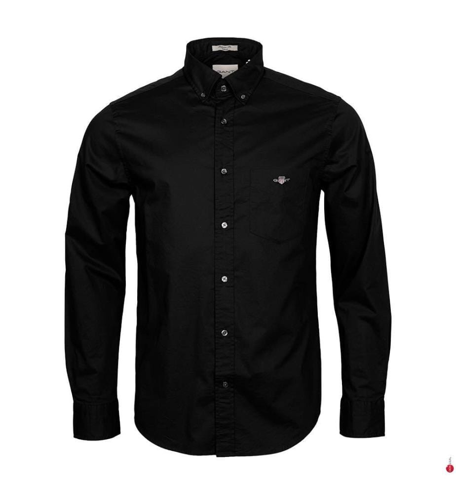 Popeline-Hemd Classic Fit - Schwarz