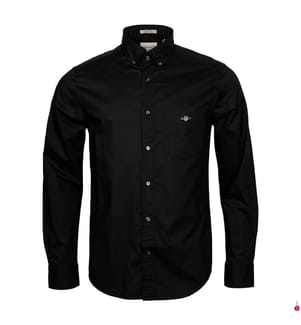 Popeline-Hemd Classic Fit - Schwarz