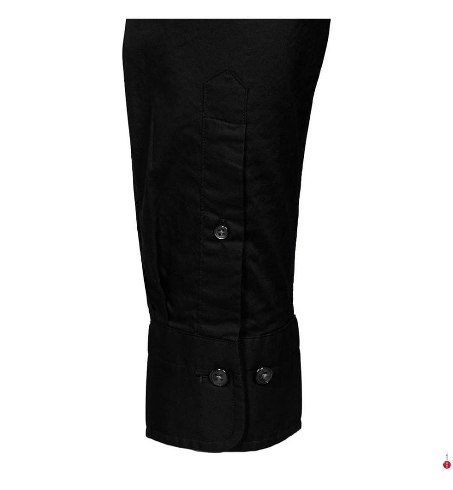 Popeline-Hemd Classic Fit - Schwarz