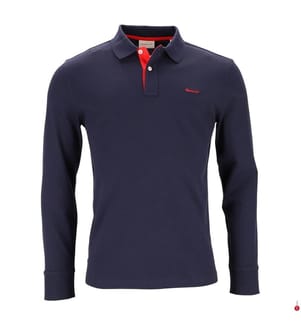 Kontrastierendes Piqué-Poloshirt - Marine