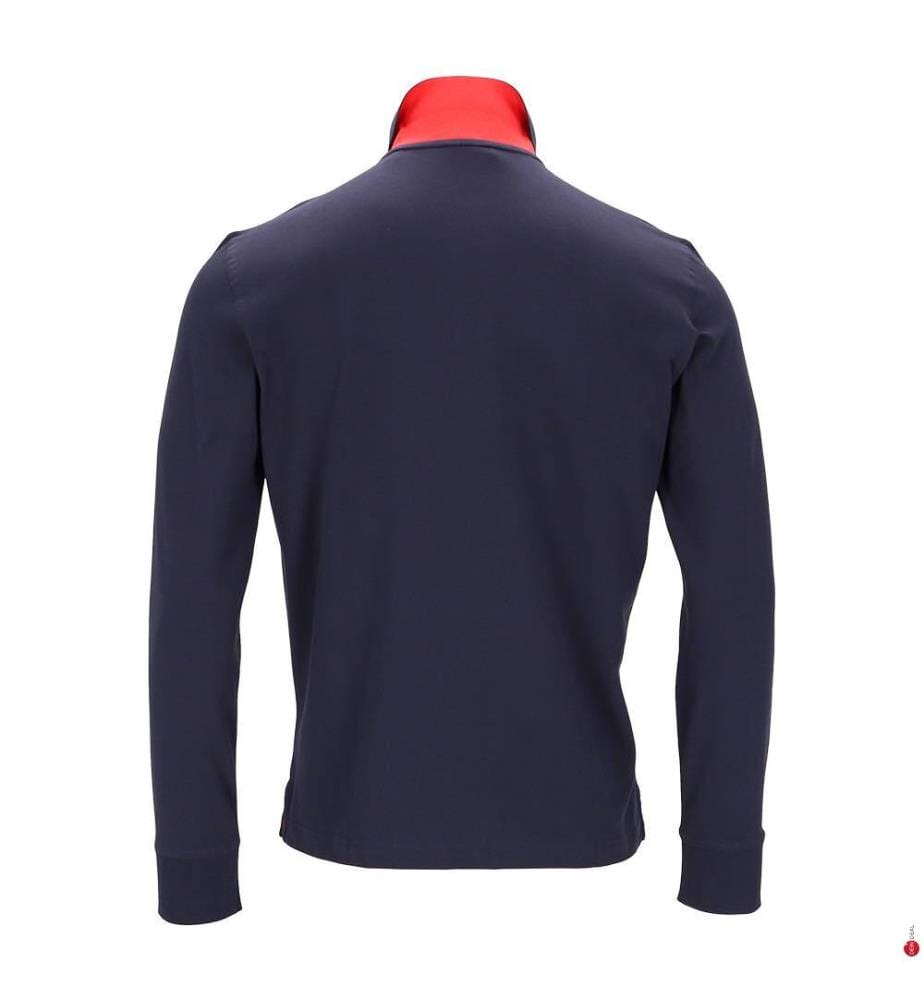 Kontrastierendes Piqué-Poloshirt - Marine