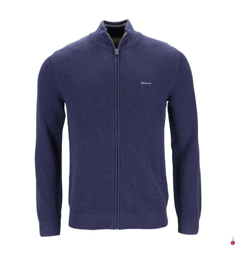 Strickjacke Piqué - Blau