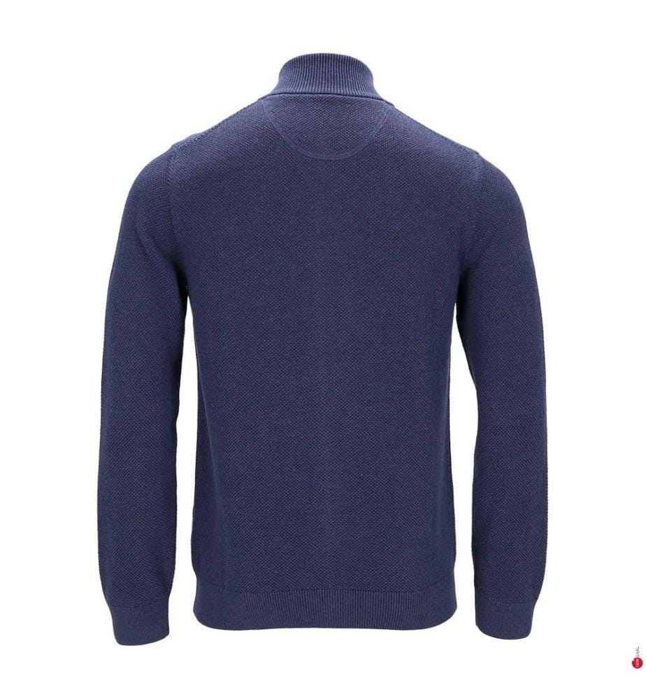 Strickjacke Piqué - Blau