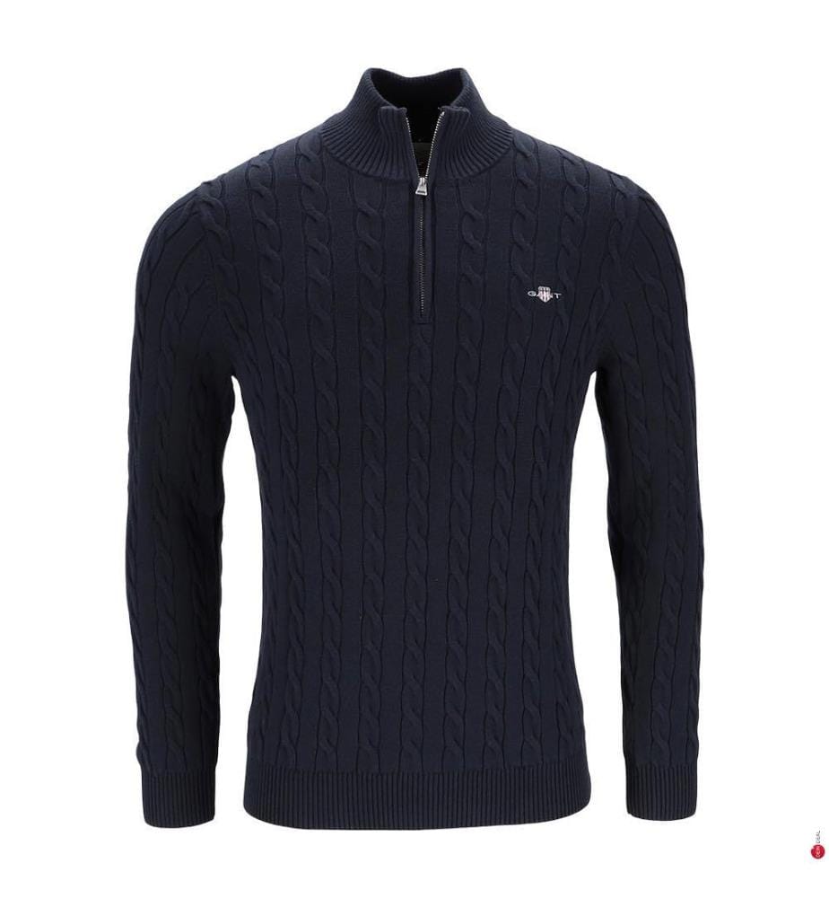 Zopfmuster-Pullover - Dunkelblau