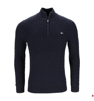 Zopfmuster-Pullover - Dunkelblau