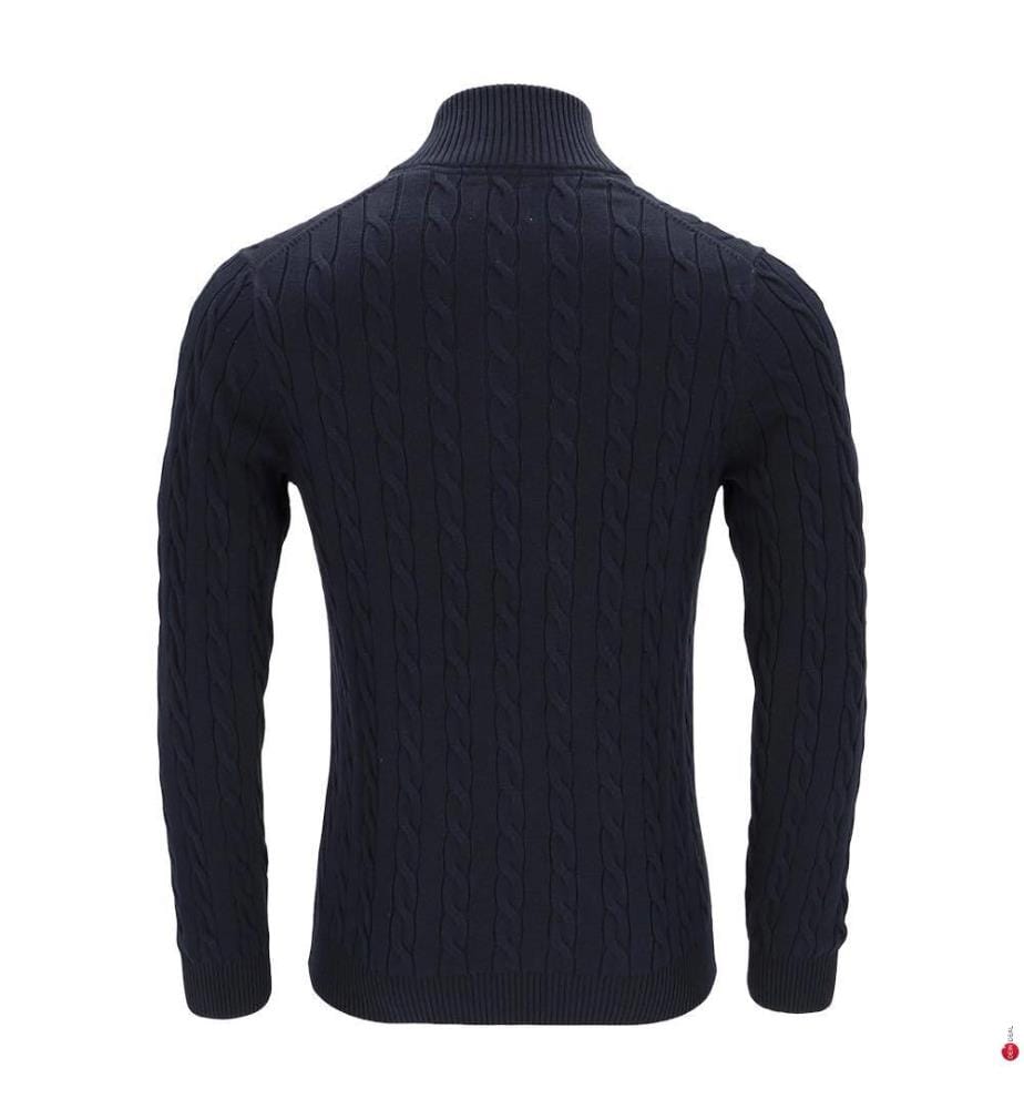 Zopfmuster-Pullover - Dunkelblau
