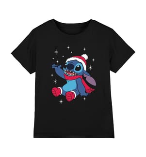 Lilo And Stitch/Christmas Snowflakes T-Shirt - Schwarz