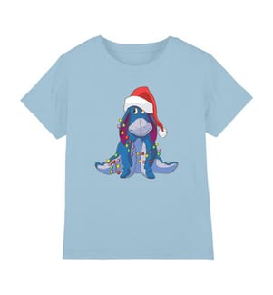 Winnie The Pooh Christmas Light Entangled Eeyore T-Shirt - Hellblau