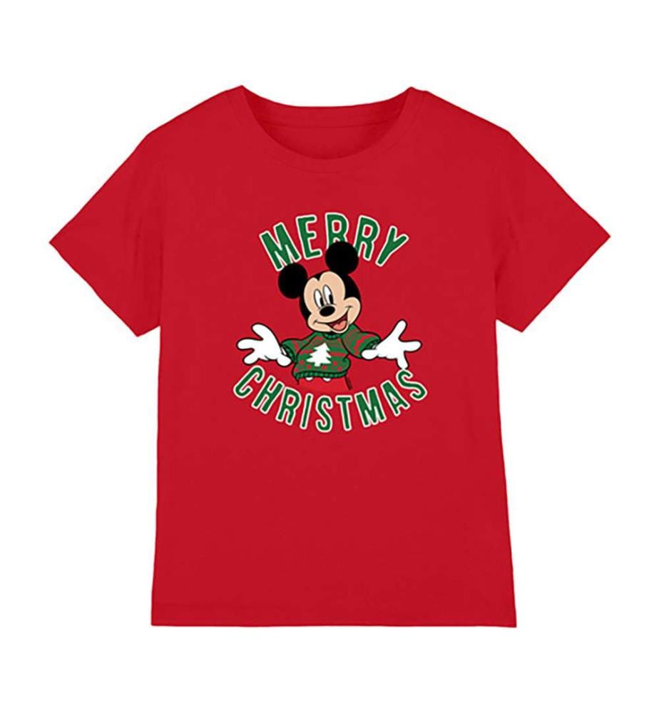 T-Shirt Mickey Mouse Weihnachtspulli Kinder T-Shirt Rot