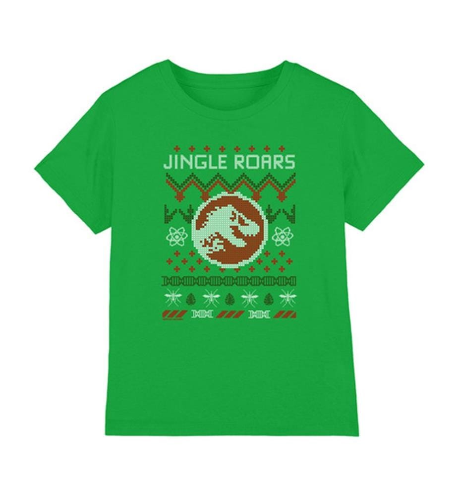 Universal/Jurassic World Christmas Jumper Jingle Roars T-Shirt - Green