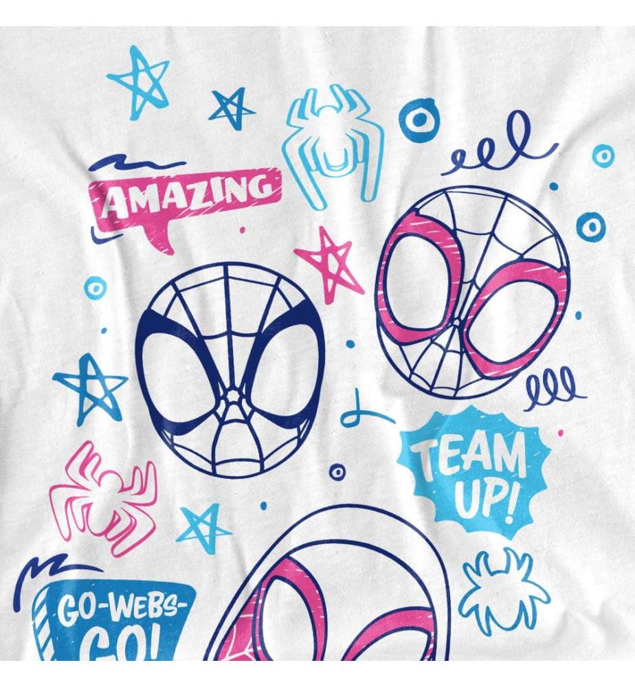 T-Shirt Spidey & seine erstaunlichen Freunde Doodle - Weiss