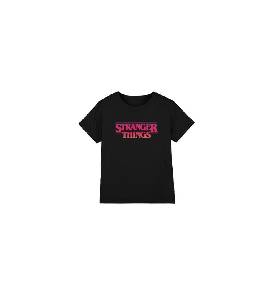 T-Shirt Stranger Things Sunset Logo - Schwarz