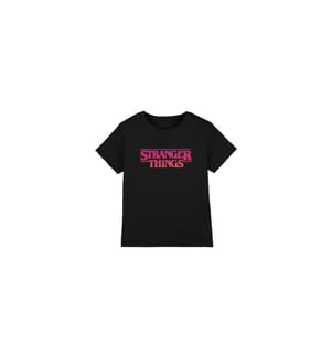 T-Shirt Stranger Things Sunset Logo - Schwarz