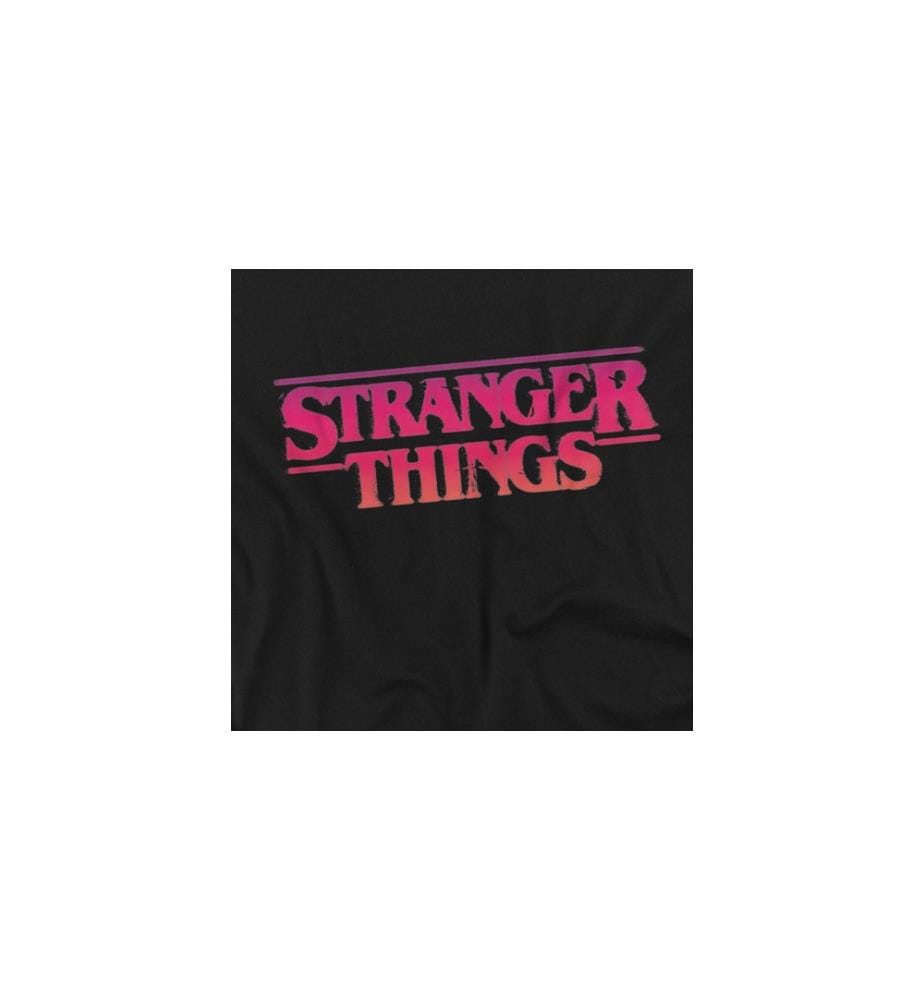 T-Shirt Stranger Things Sunset Logo - Schwarz