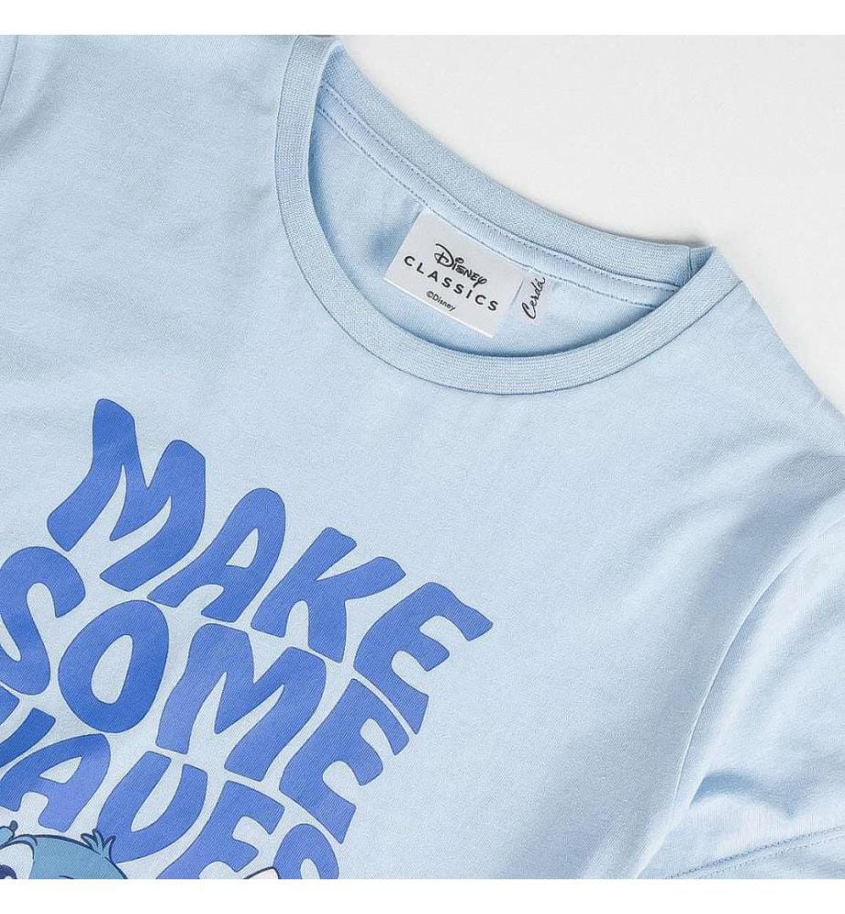 2-teiliges Set: Kurzer Pyjama aus Stitch-Jersey - Blau
