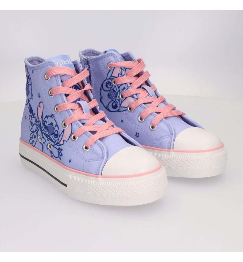 Hohe, vulkanisierte Sneaker „Stitch“ - Blau