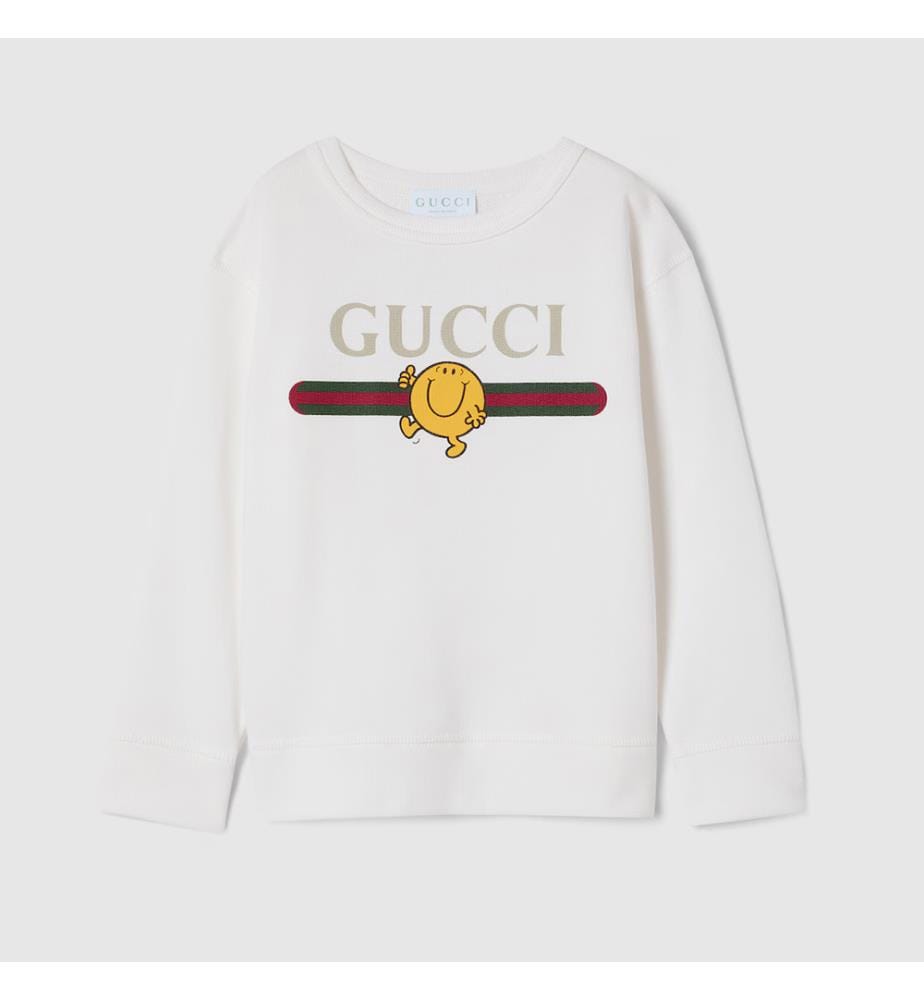 Printed cotton sweatshirt - White
