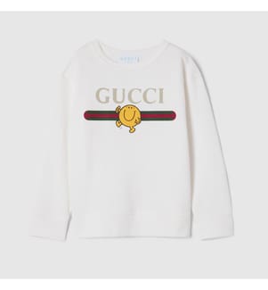 Bedrucktes Baumwoll-Sweatshirt - Weiss