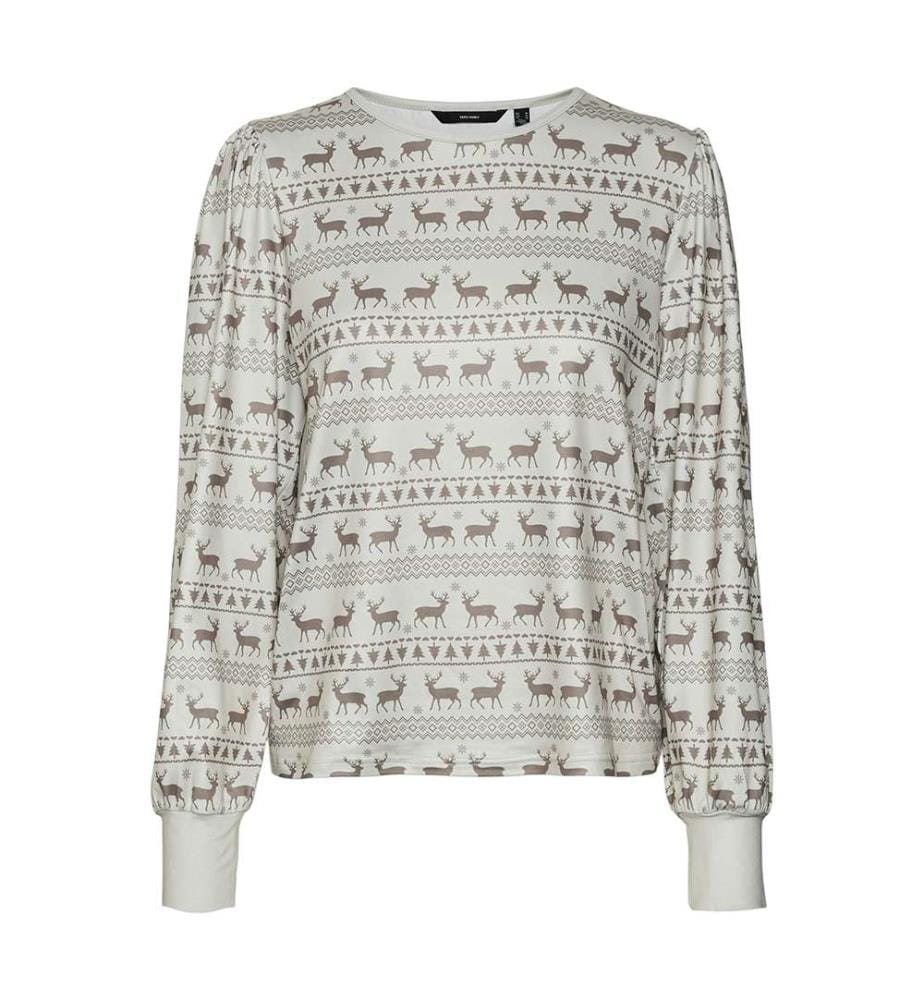 Cosy Holiday Long Sleeve T-Shirt - Cloud Dancer