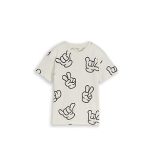 Oversized patterned T-shirt - Off-white and grey
