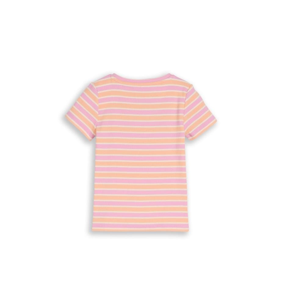Striped Rib T-Shirt - Orange