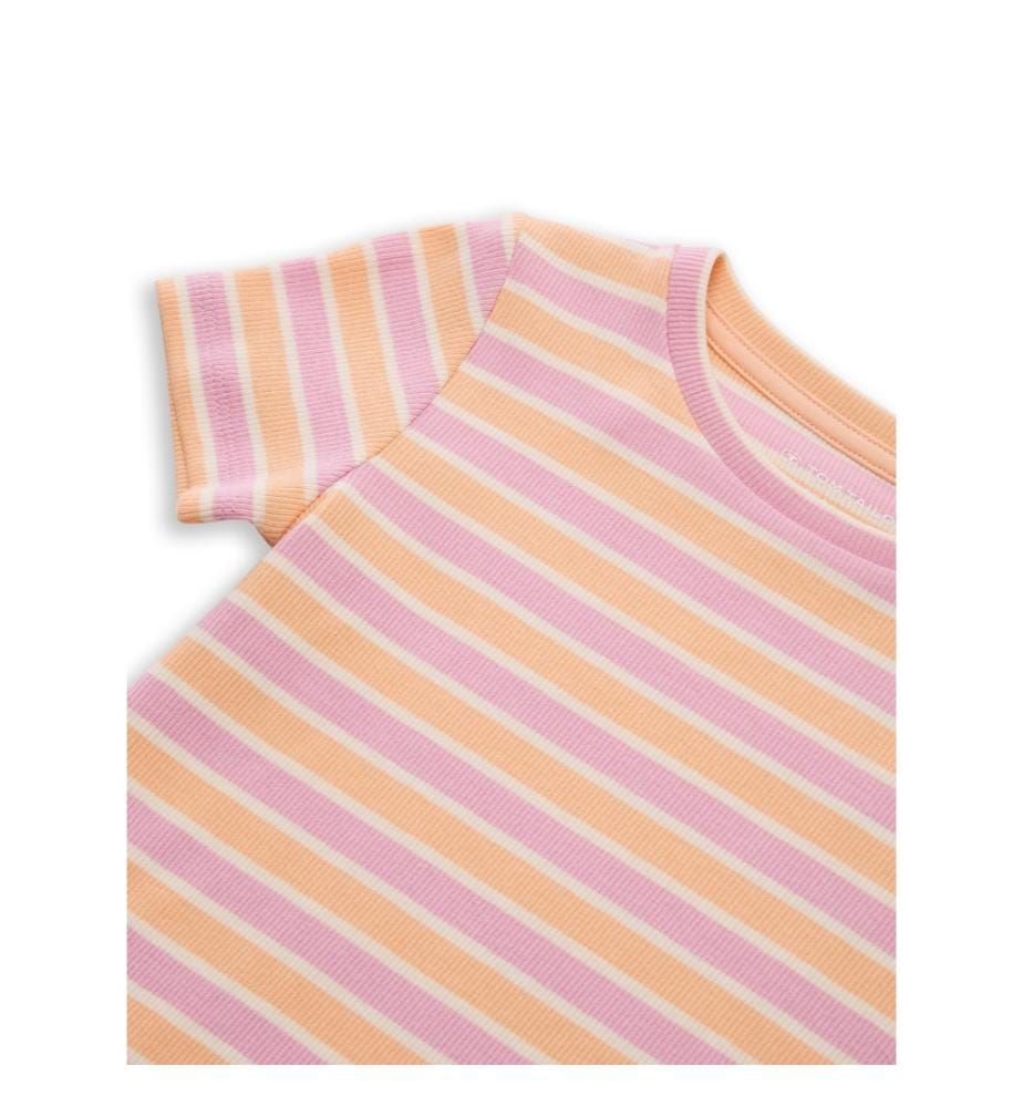 Striped Rib T-Shirt - Orange