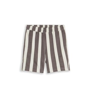 Gemusterte Sweatshorts - Grau-weisse Streifen