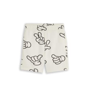 Patterned sweatshirt shorts - Off-white and grey