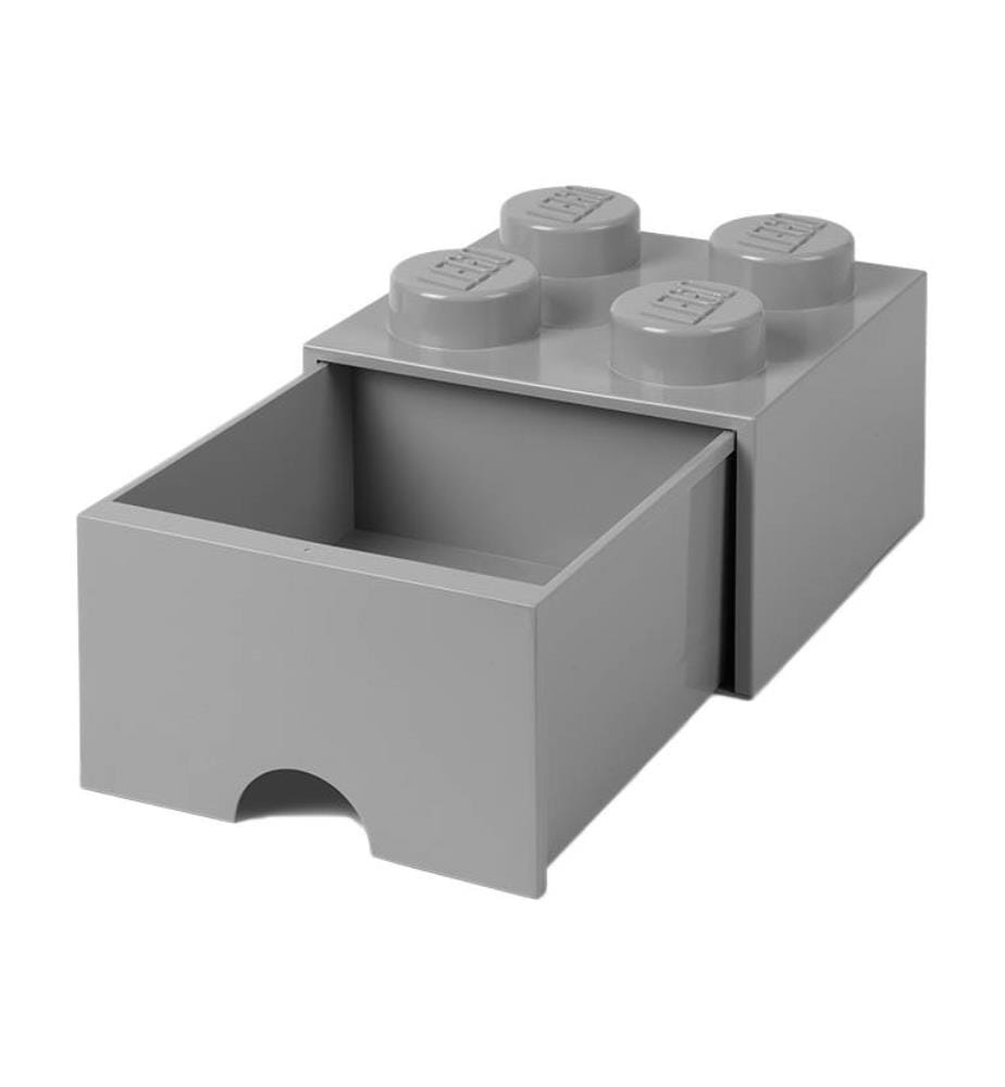 Aufbewahrungsstein 4 Blöcke mit 1 Schublade - 250 x 250 x 180 mm - Grau