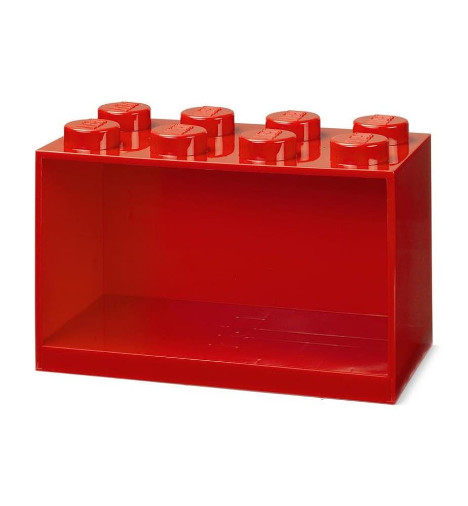 Bausteinregal mit 4 Knöpfen - Rot