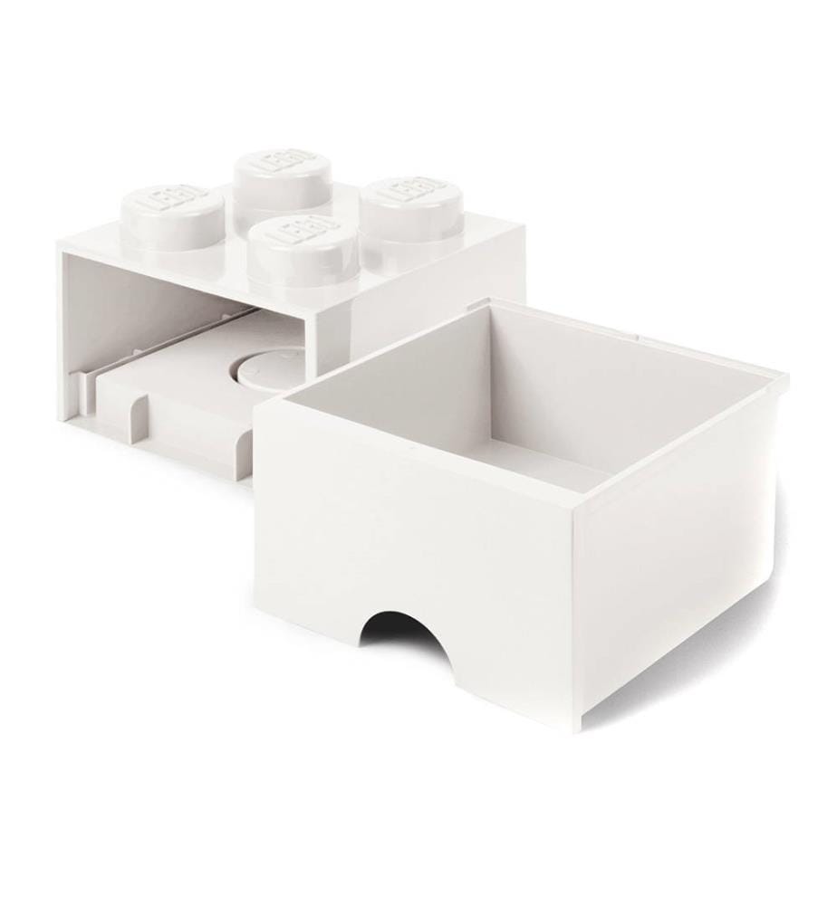 Brick Desktop Storage Drawers Medium, 4 blocks - White 