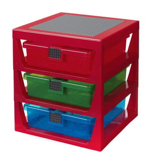 Aufbewahrungsregal mit 3 Schubladen - 345 x 375 x 325 mm - Rot