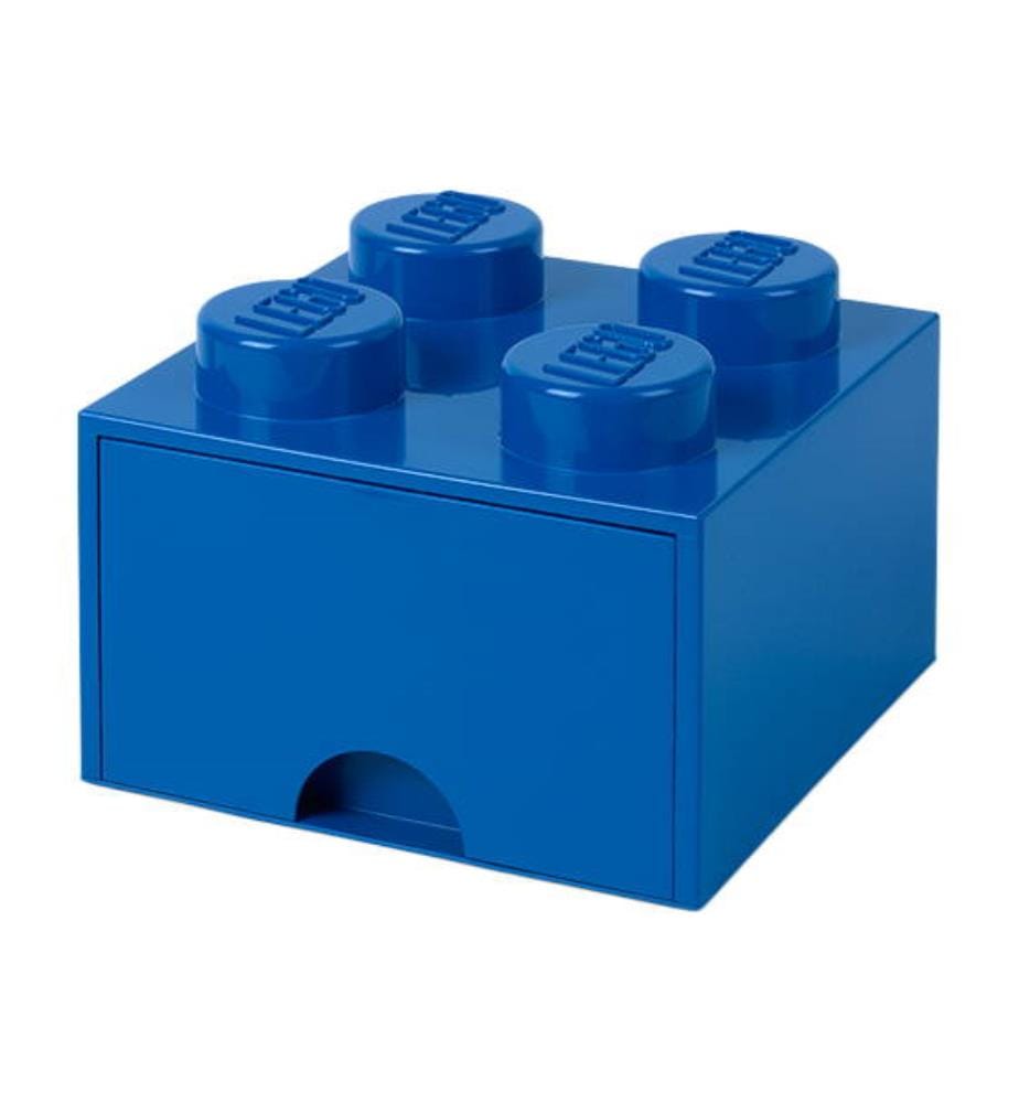 Storage Brick 4 Blocks with 1 Drawer - 250 x 250 x 180 mm - Dark Blue