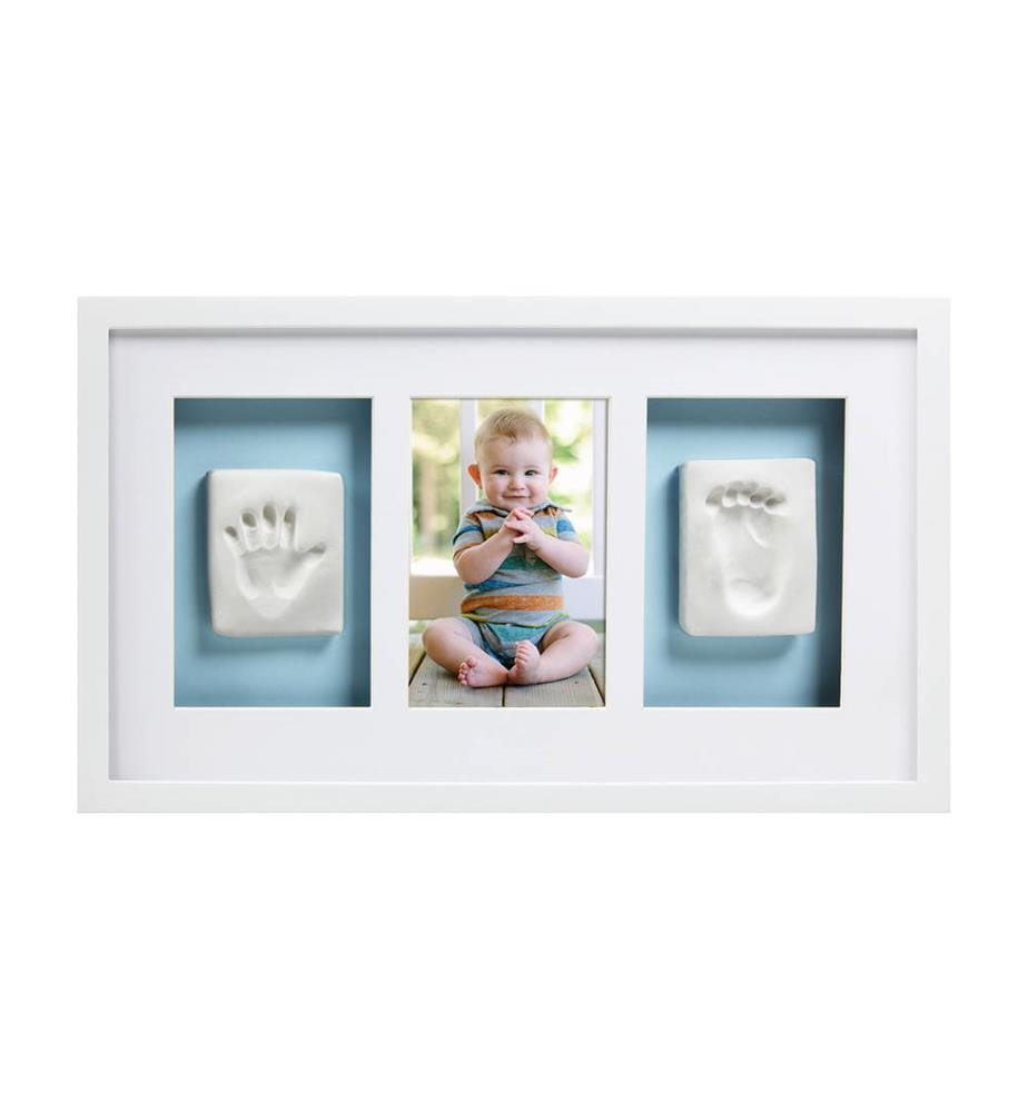 Cornice da Foto con Kit per Impronta - Bianco e Azzurro