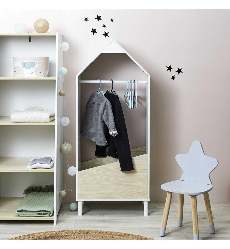 Kleiderschrank für Kinder M1 - 48 x 116 x 30 Cm - Beige Weiss