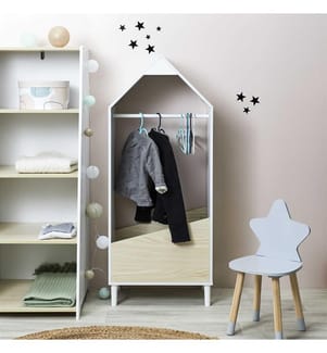 Kleiderschrank für Kinder M1 - 48 x 116 x 30 Cm - Beige Weiss