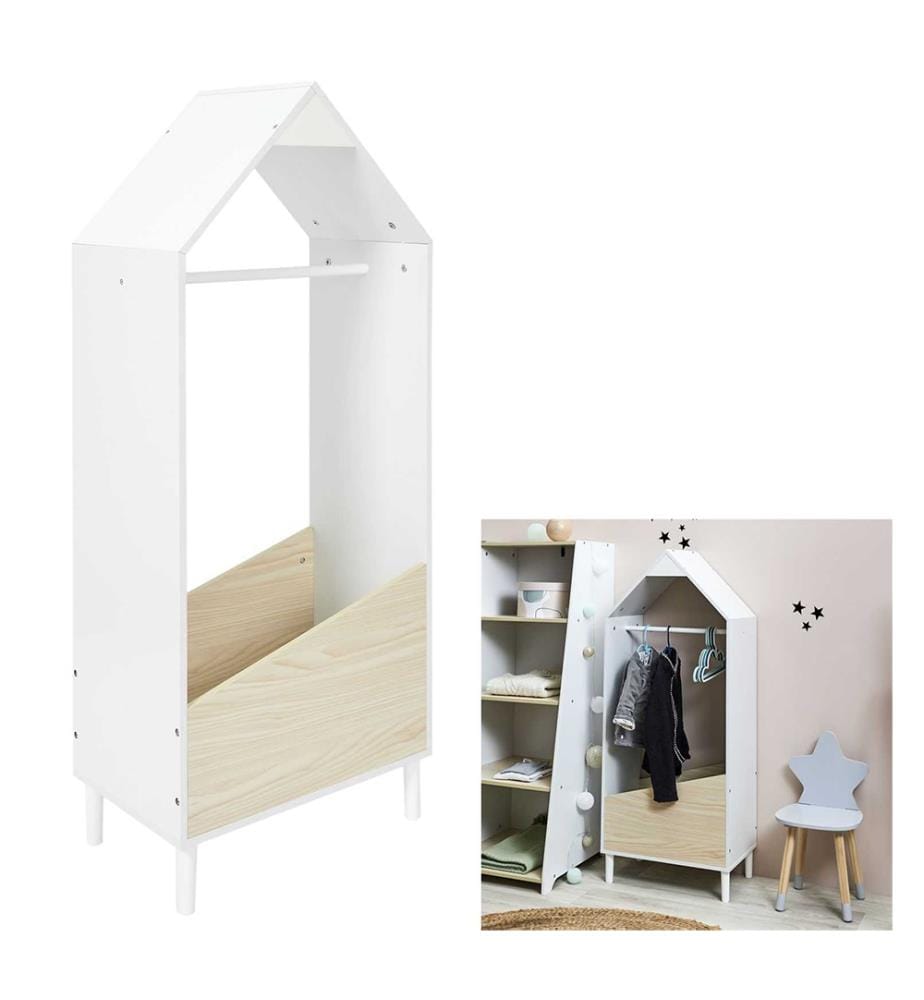 Kleiderschrank für Kinder M1 - 48 x 116 x 30 Cm - Beige Weiss
