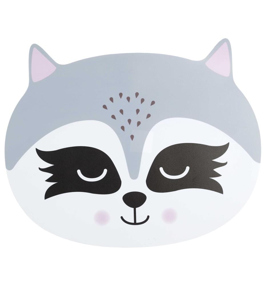 Tischset Kawaii Tiere (Zufallsmuster, 1 von 3) - Weiss / Schwarz / Grau / Gelb / Rosa