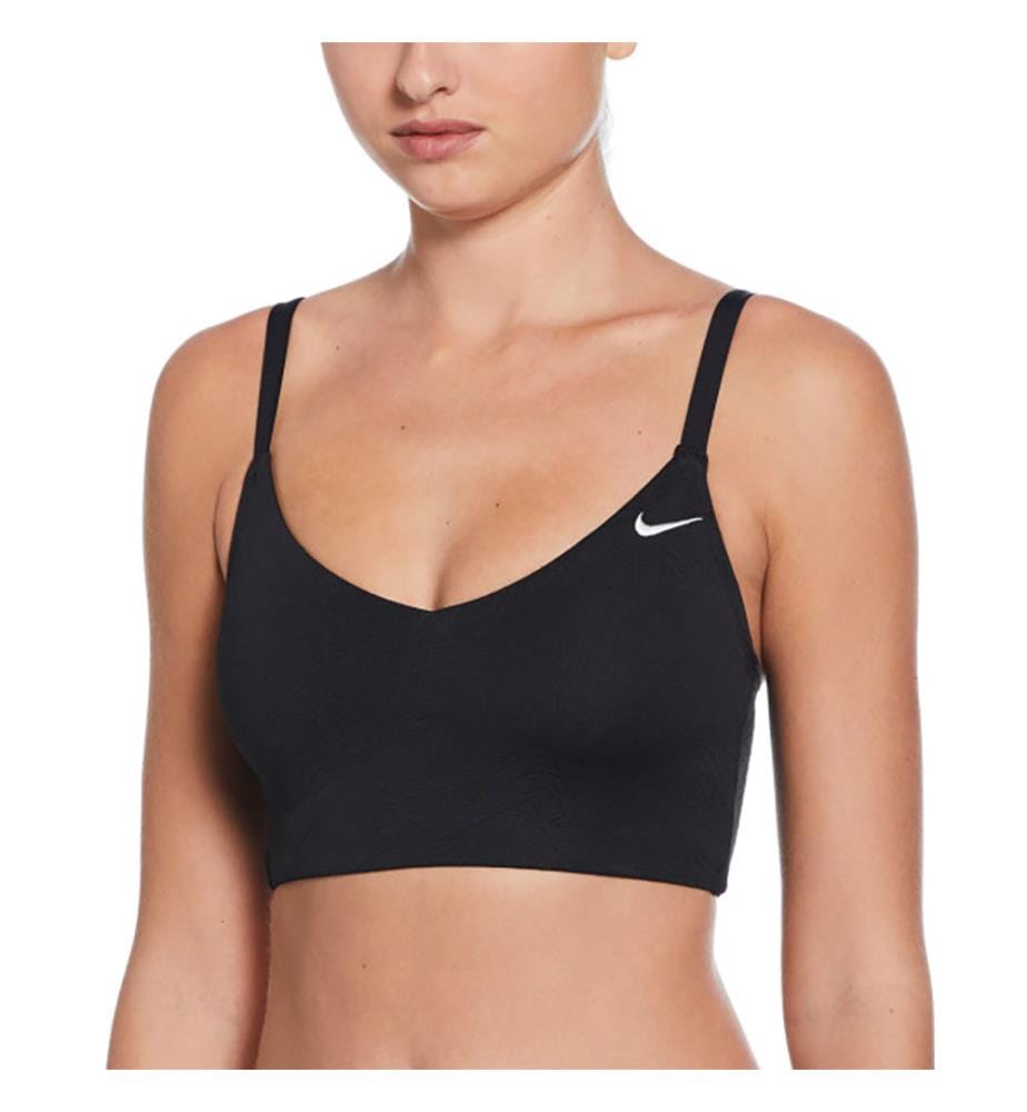 Line Wave V-Ausschnitt Midkini - Schwarz