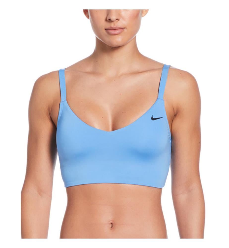 Bikini-Oberteil mit V-Ausschnitt - Blau